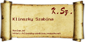 Klinszky Szabina névjegykártya