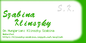 szabina klinszky business card